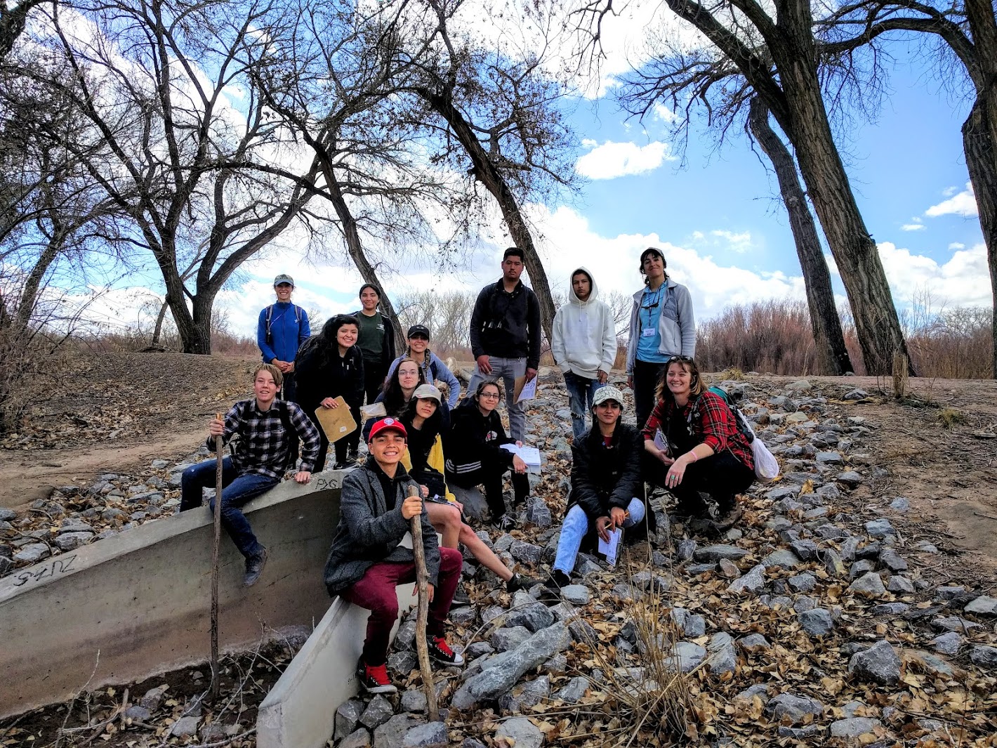 photo: Photo of students outside